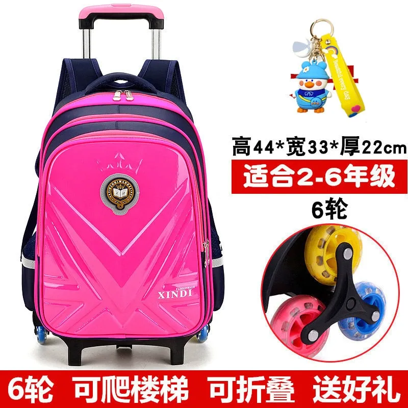 Trolley Children School Bags With Wheels Mochila Kids Backpack Trolley Luggage For Girls Boys backpack Escolar Backbag Schoolbag