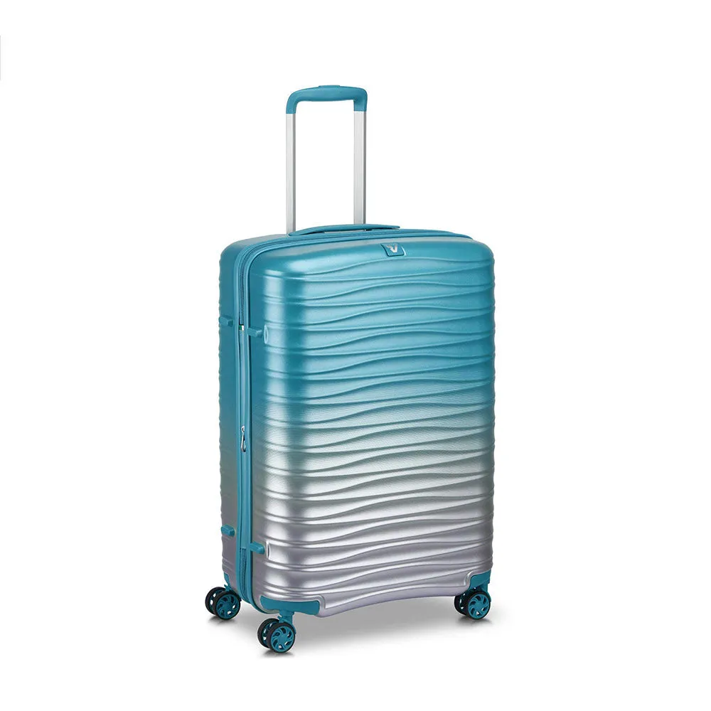 Trolley Medio Espandibile Rigido RONCATO 65cm 4 Ruote Linea Wave Spot Colore Turchese