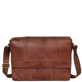 Two Tone Real Leather Designer Vintage Tan Cross body Satchel Bag Seville