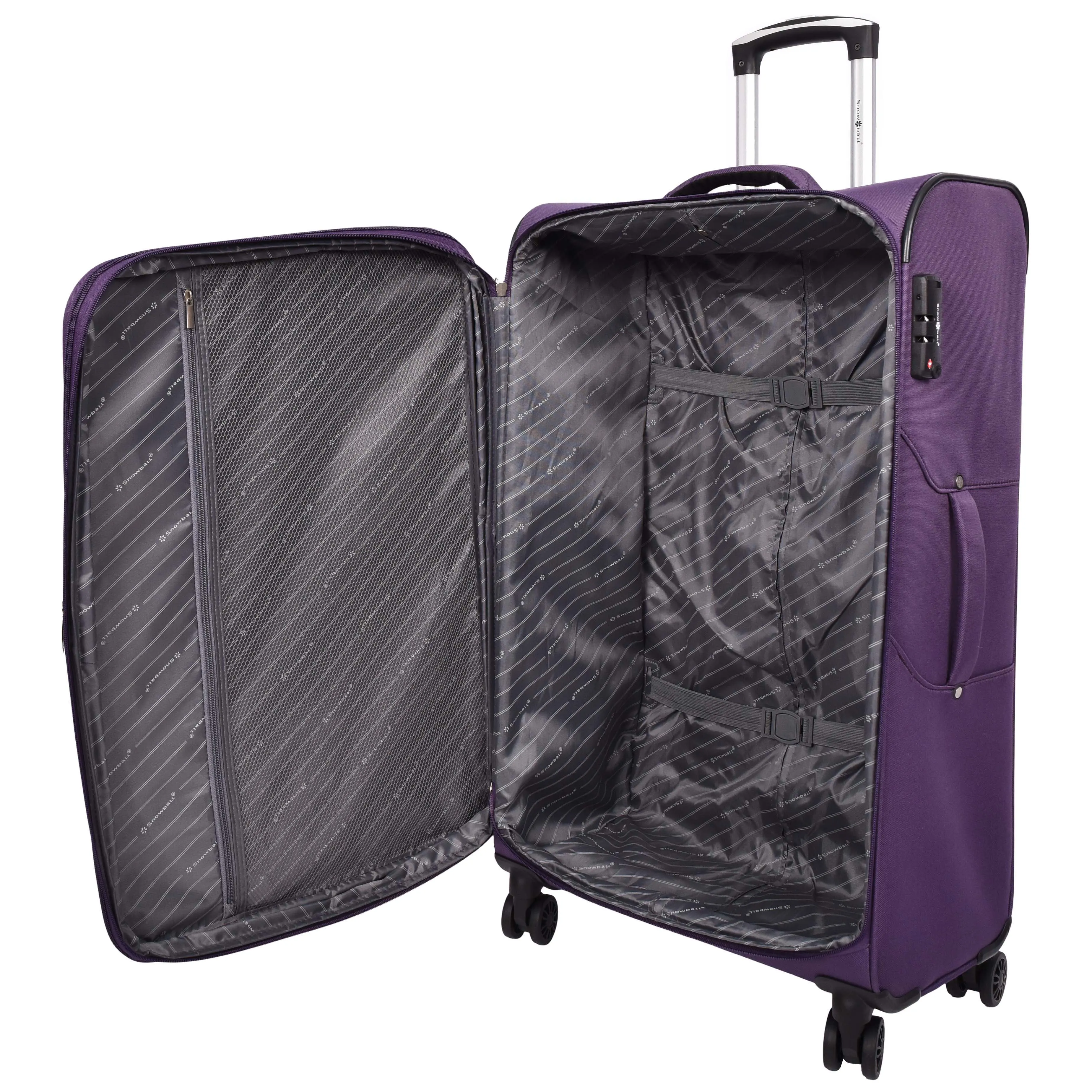 Ultra Lightweight Suitcases Expandable Soft 8 Wheel Luggage Travel Bags Cuba Purple