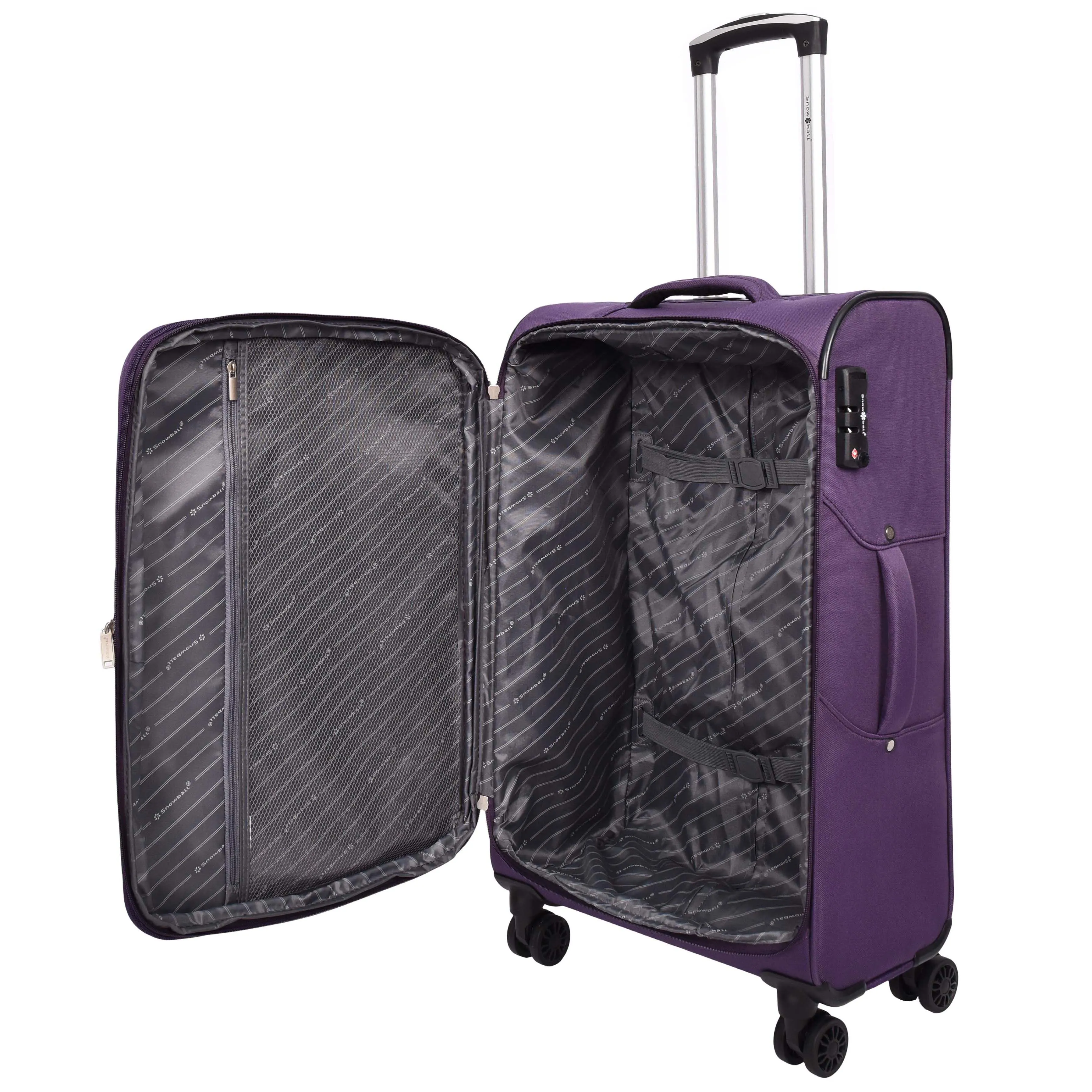 Ultra Lightweight Suitcases Expandable Soft 8 Wheel Luggage Travel Bags Cuba Purple