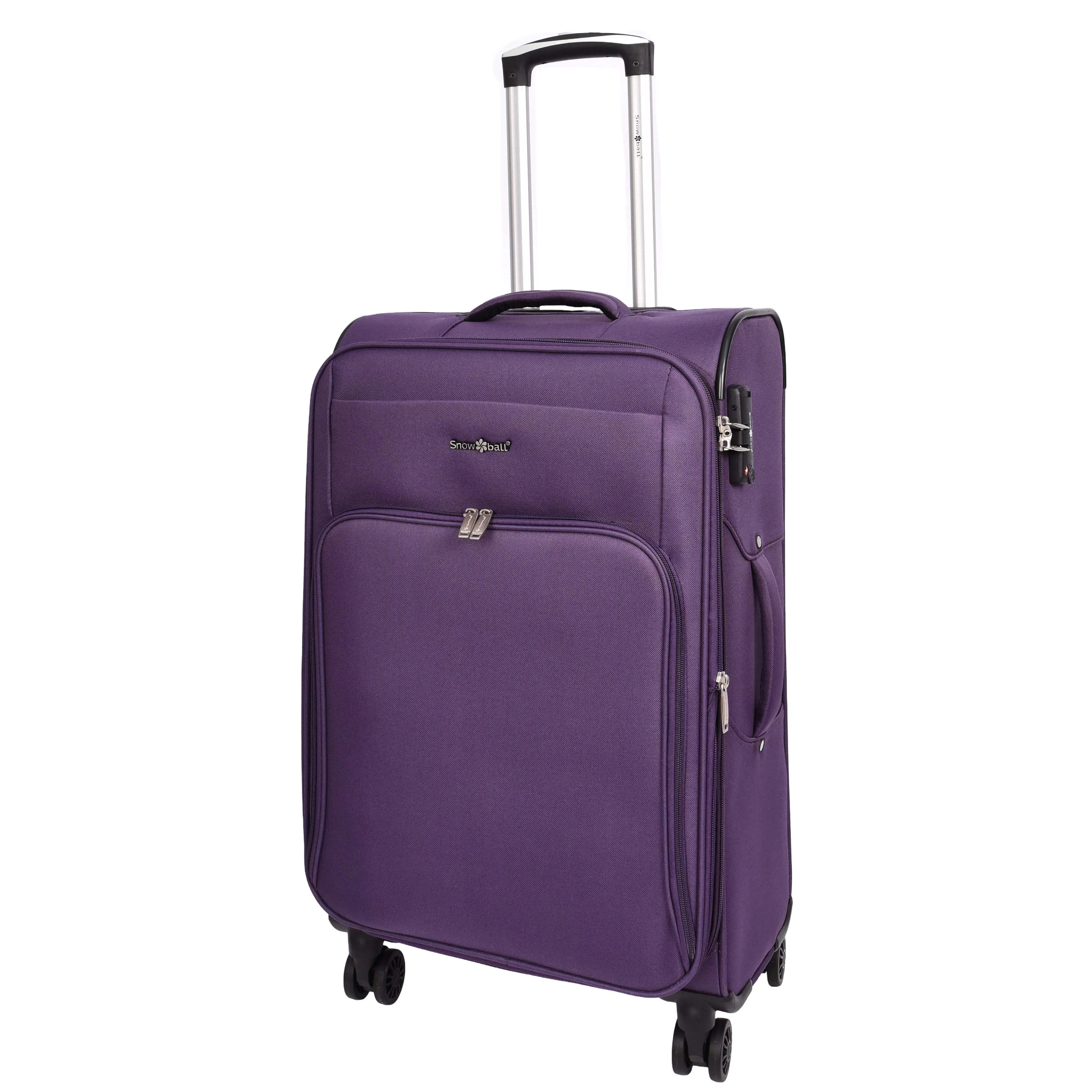 Ultra Lightweight Suitcases Expandable Soft 8 Wheel Luggage Travel Bags Cuba Purple