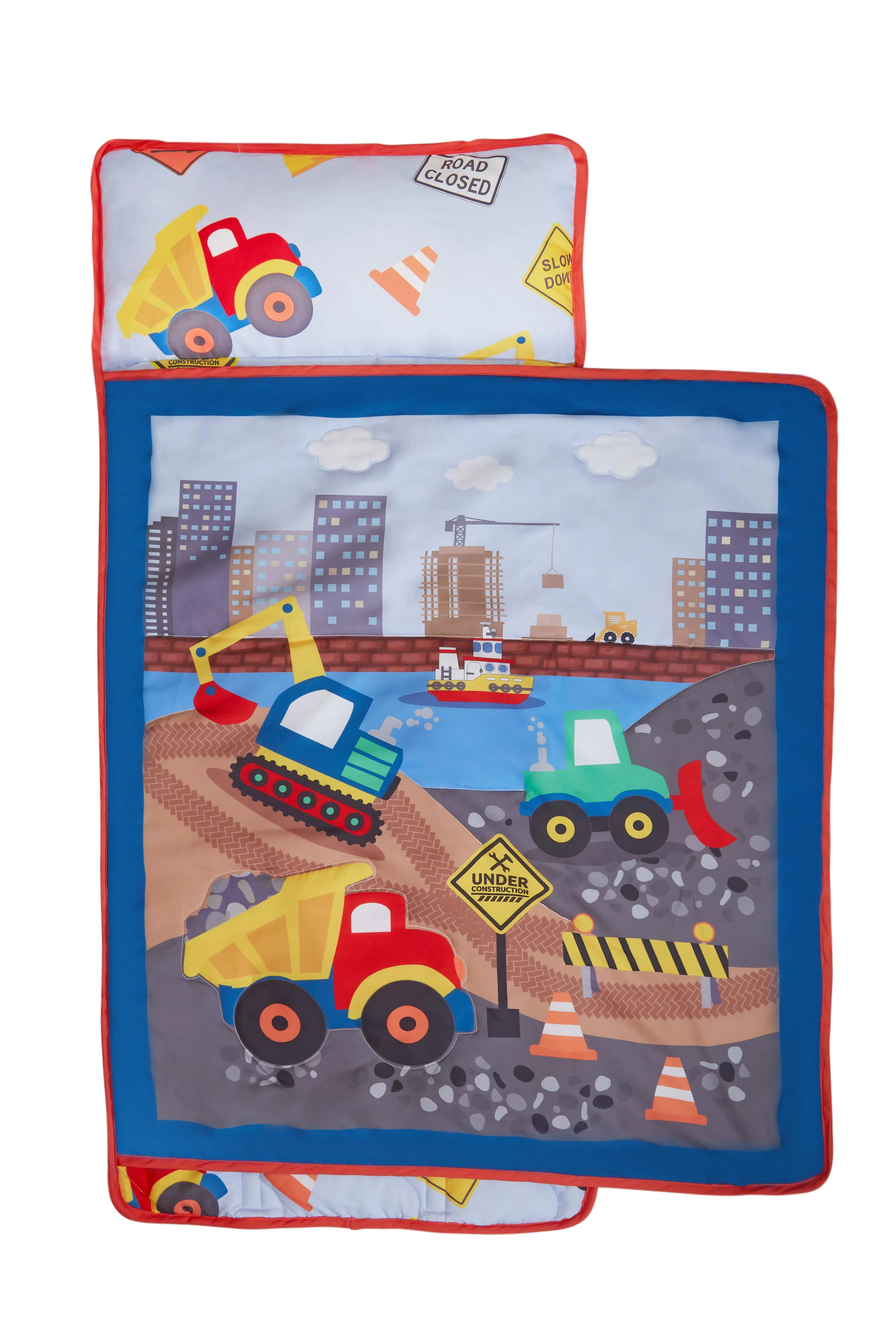 Under Construction Toddler Nap Mat with Pillow