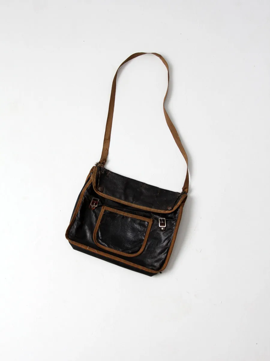 vintage 20s school messenger bag