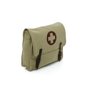 Vintage Style Medic Canvas Bag With Cross