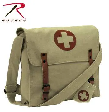 Vintage Style Medic Canvas Bag With Cross