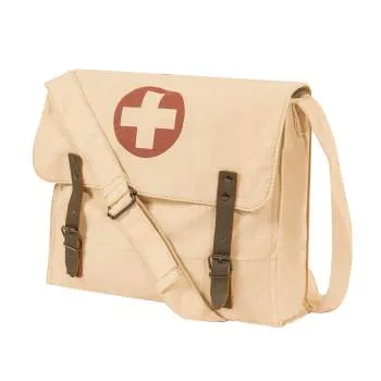 Vintage Style Medic Canvas Bag With Cross