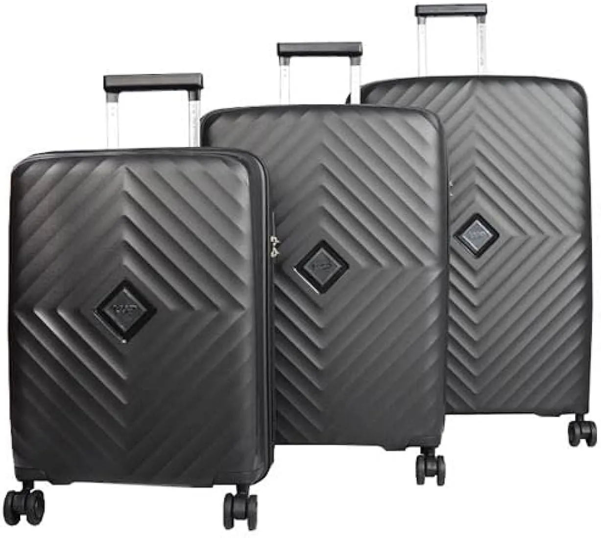 VIP Quad 8 Wheels 21x38x55cm Hard Casing cabin Suitcase Black