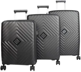 VIP Quad 8 Wheels 21x38x55cm Hard Casing cabin Suitcase Black