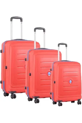 VIP Quad 8 Wheels 44.5x52x66cm Hard Casing Cabin Suitcase Medium Red