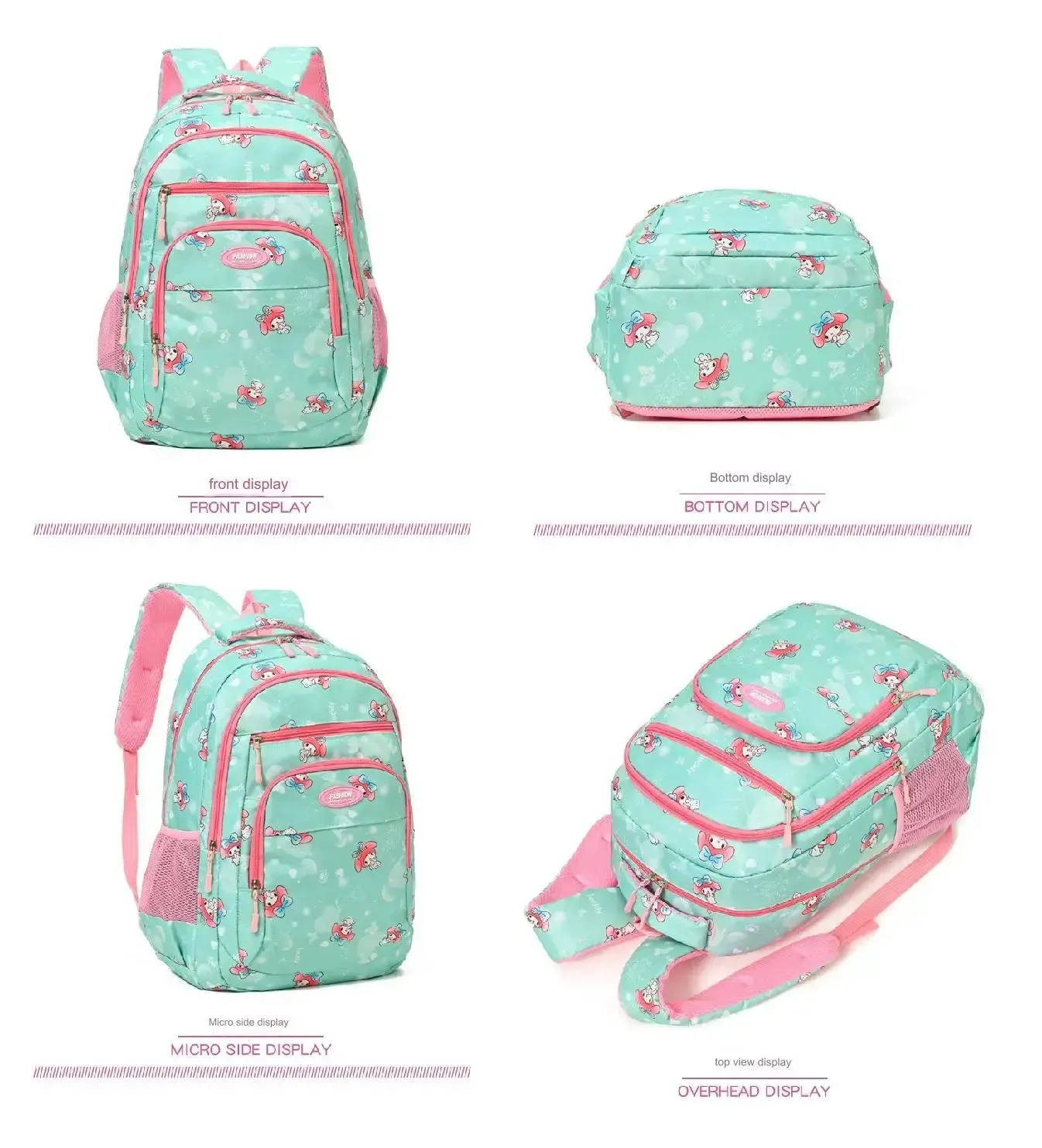 Waterproof Bow Print Student Backpack 1217