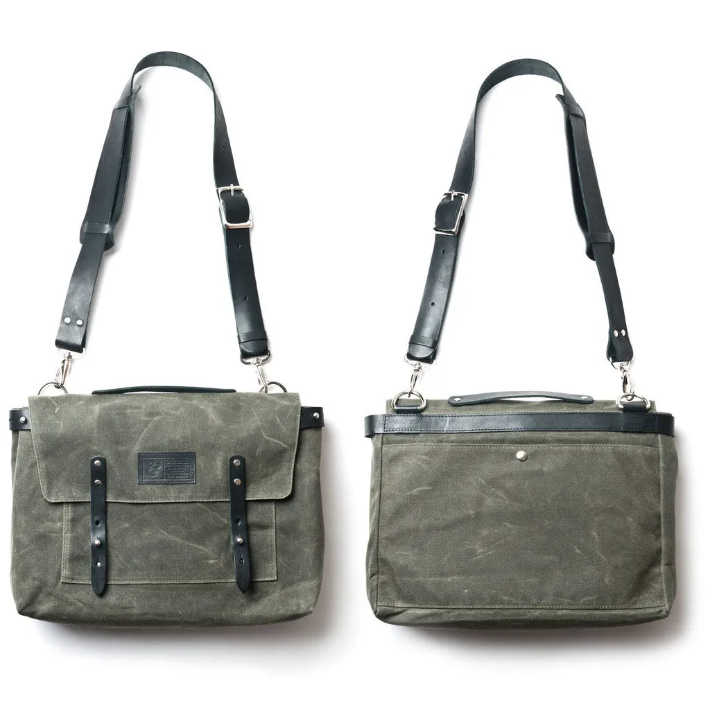 Waxed Canvas Messenger Bag Army