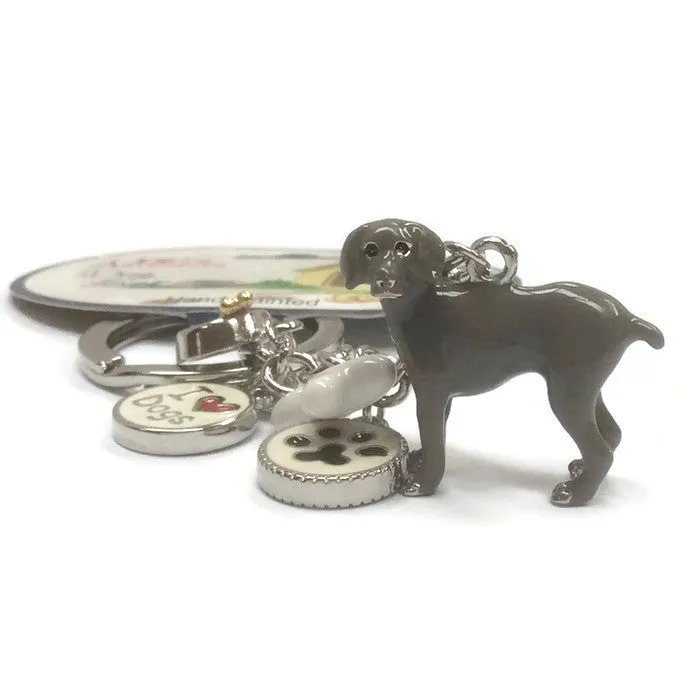 Weimaraner dog breed 3D keyring