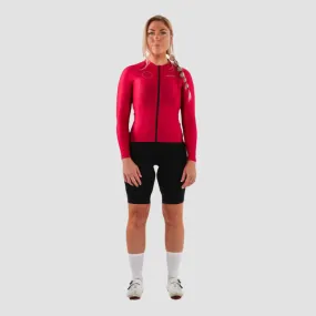 Womens Prevail Long Sleeve Jersey (Merlot)