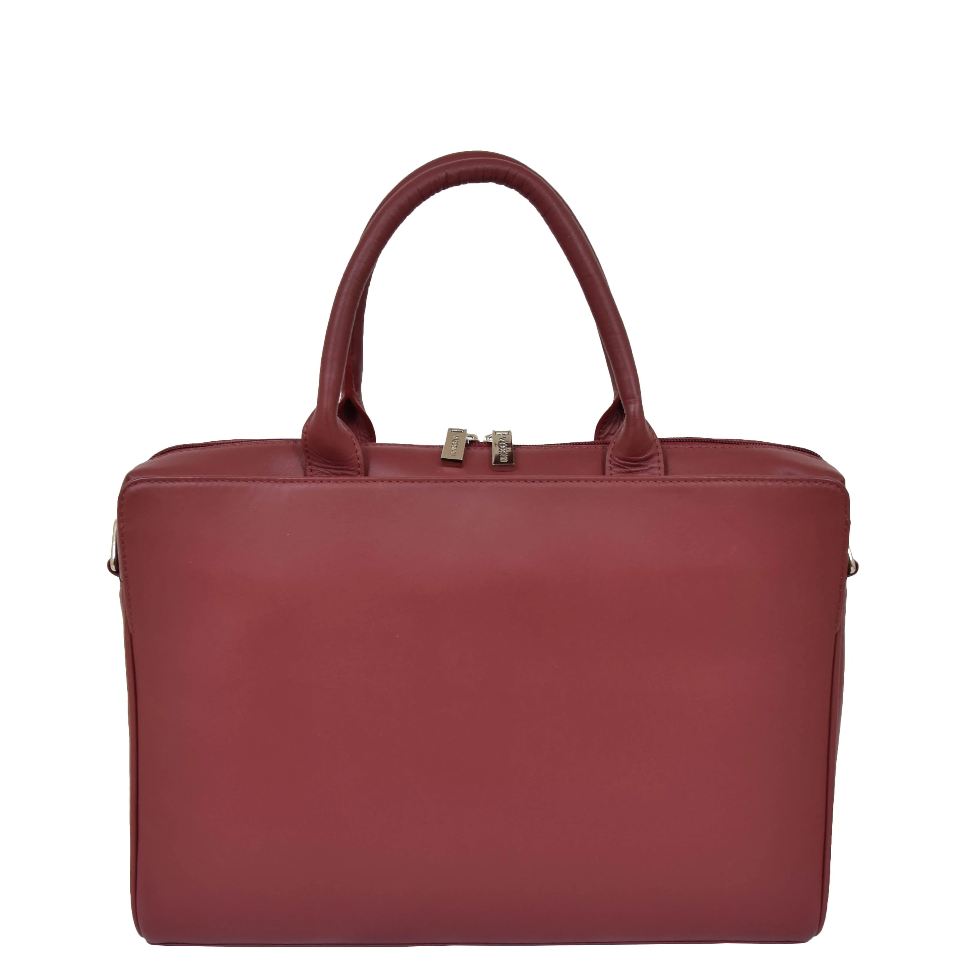 Womens Real Soft Leather Briefcase Wilma Red