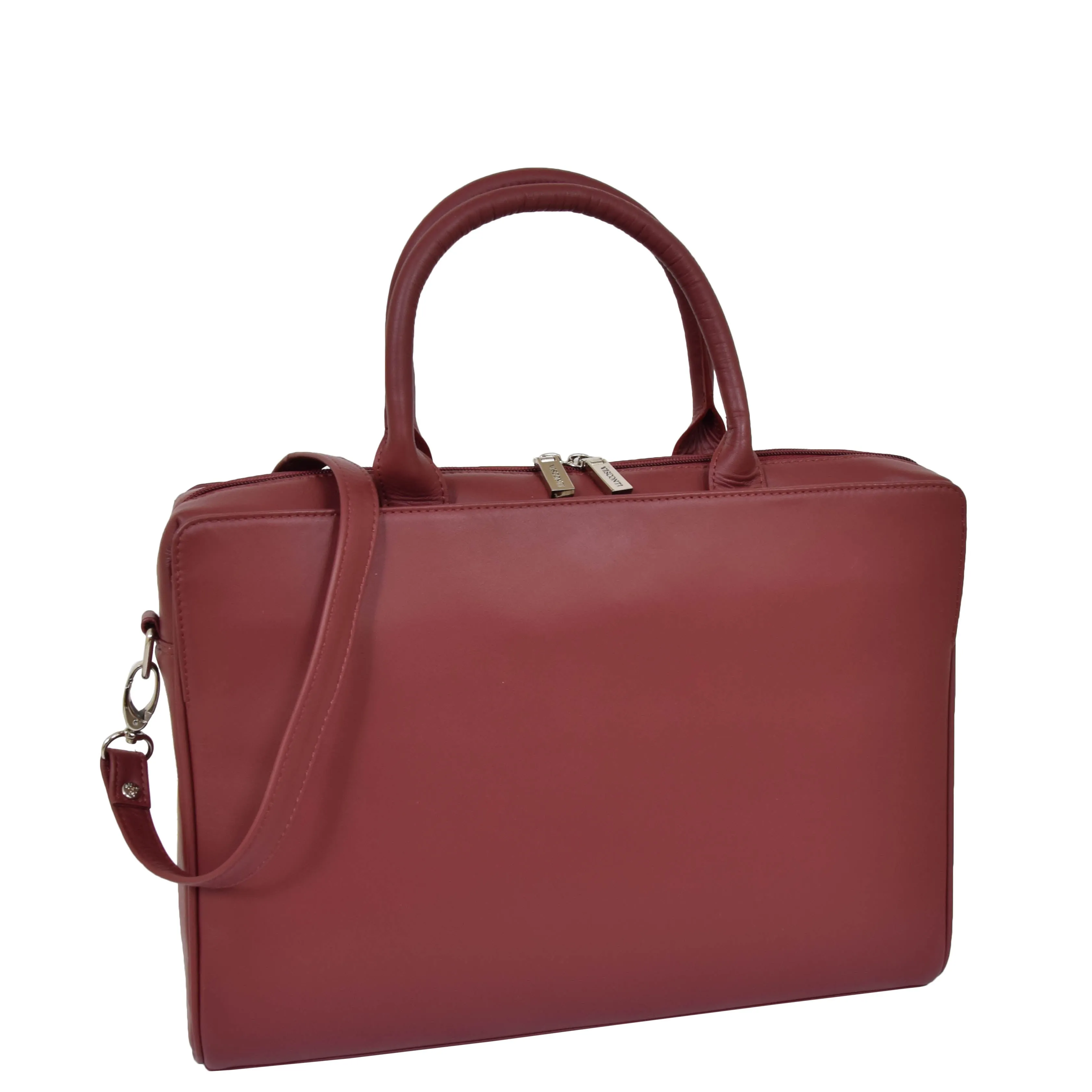 Womens Real Soft Leather Briefcase Wilma Red