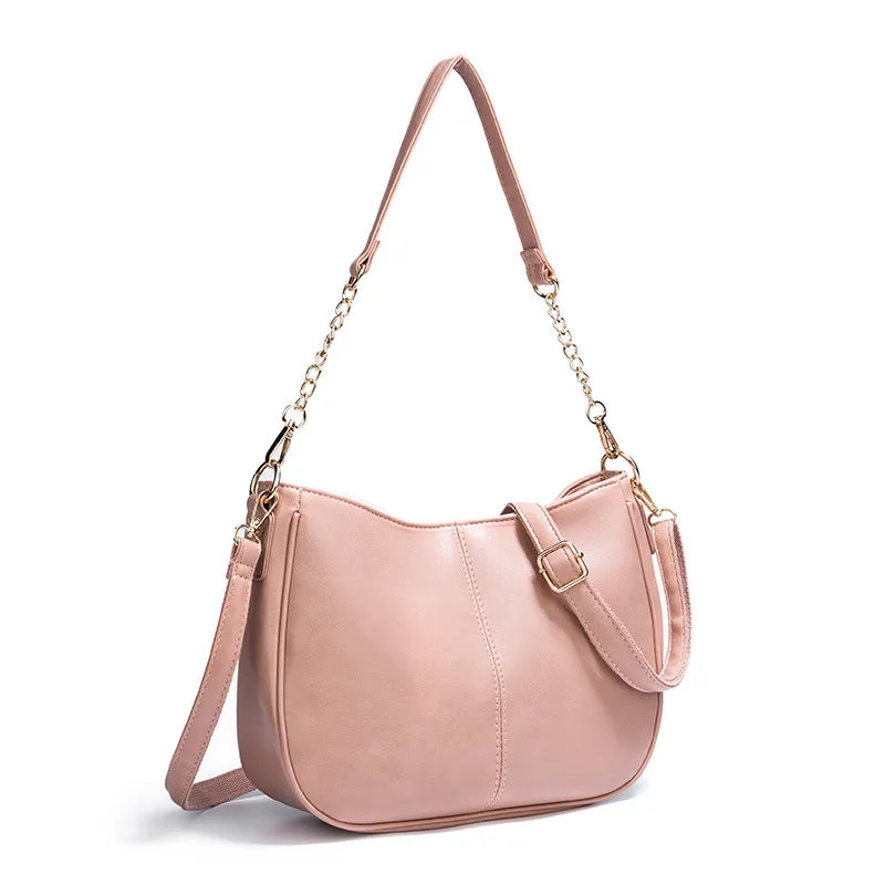 Women's Simple PU Leather Shoulder Messenger Bag