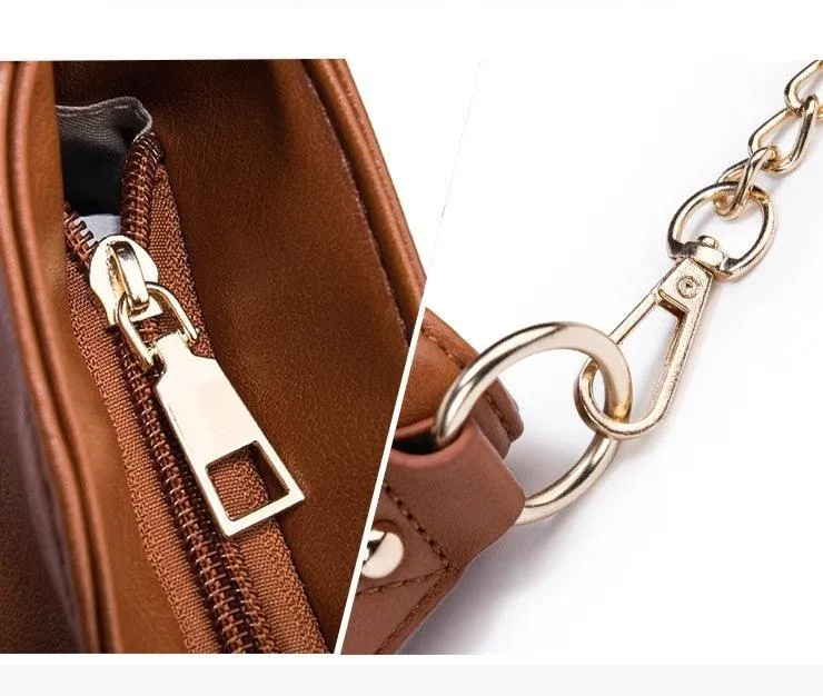 Women's Simple PU Leather Shoulder Messenger Bag