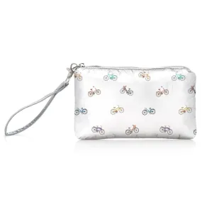 Zip Wristlet in Colorful Bicycles Pattern